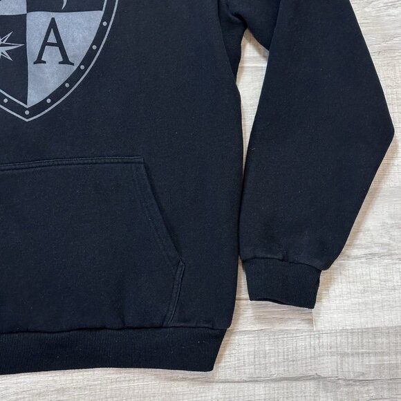 Men's Black Hoodie Fishing SA Co Classic American Flag Shield Size XL EUC - Picture 3 of 9